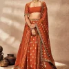 Rust Foil Lehenga Set