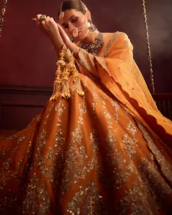 Rust Konkona Lehenga Set