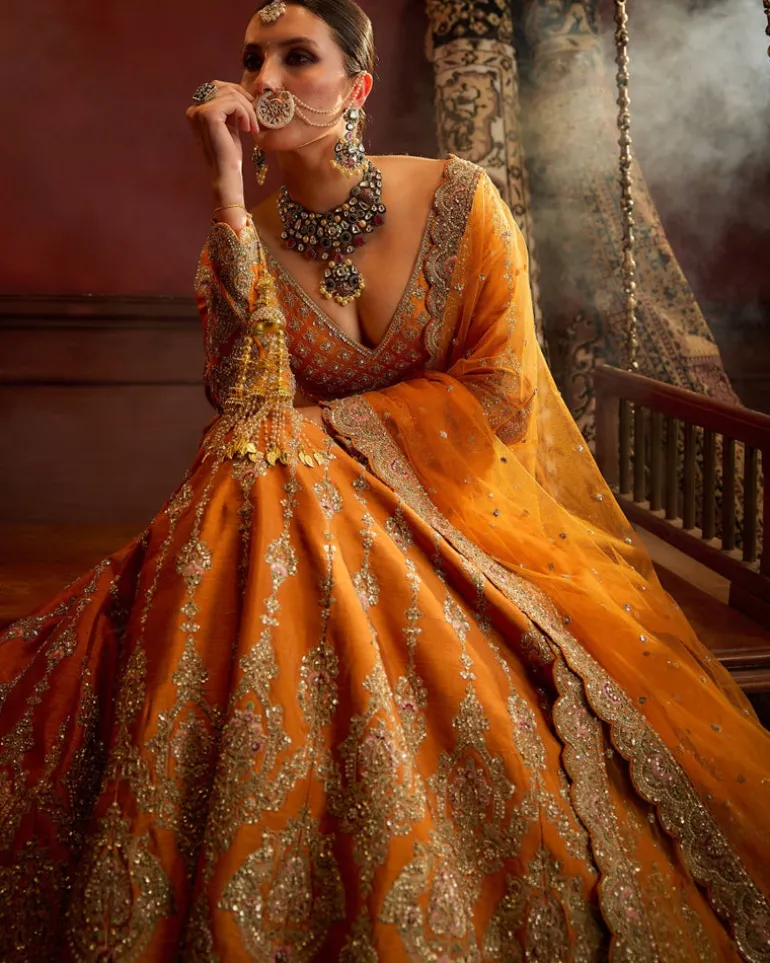 Rust Konkona Lehenga Set