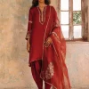 Rust Red Alisha Kurta With Dhoti Pant Set