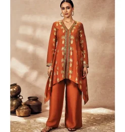 Rust Traveler's Palm Tunic Set