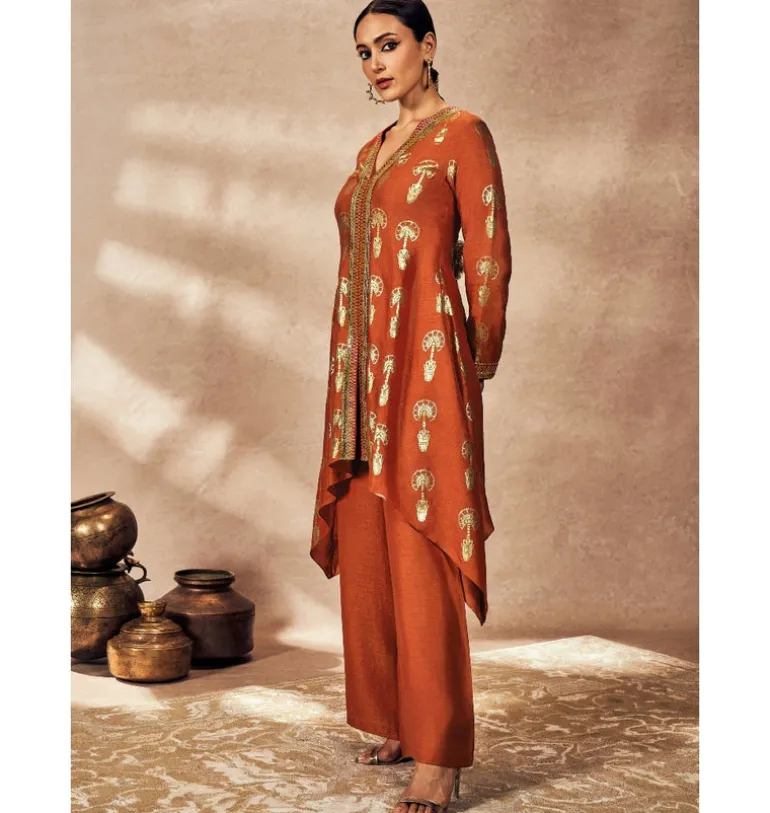 Rust Traveler's Palm Tunic Set