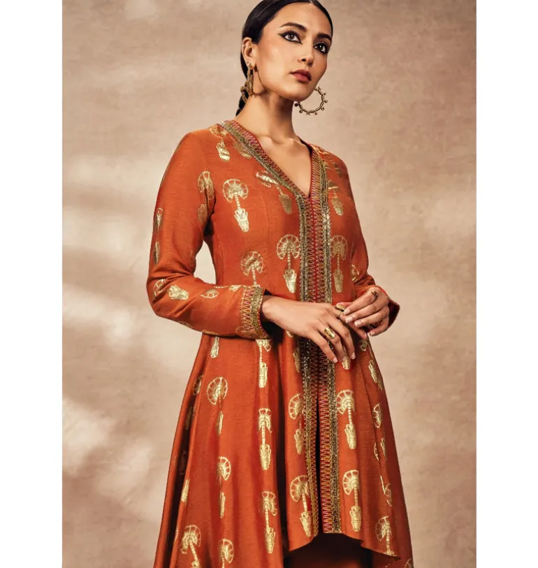 Rust Traveler's Palm Tunic Set