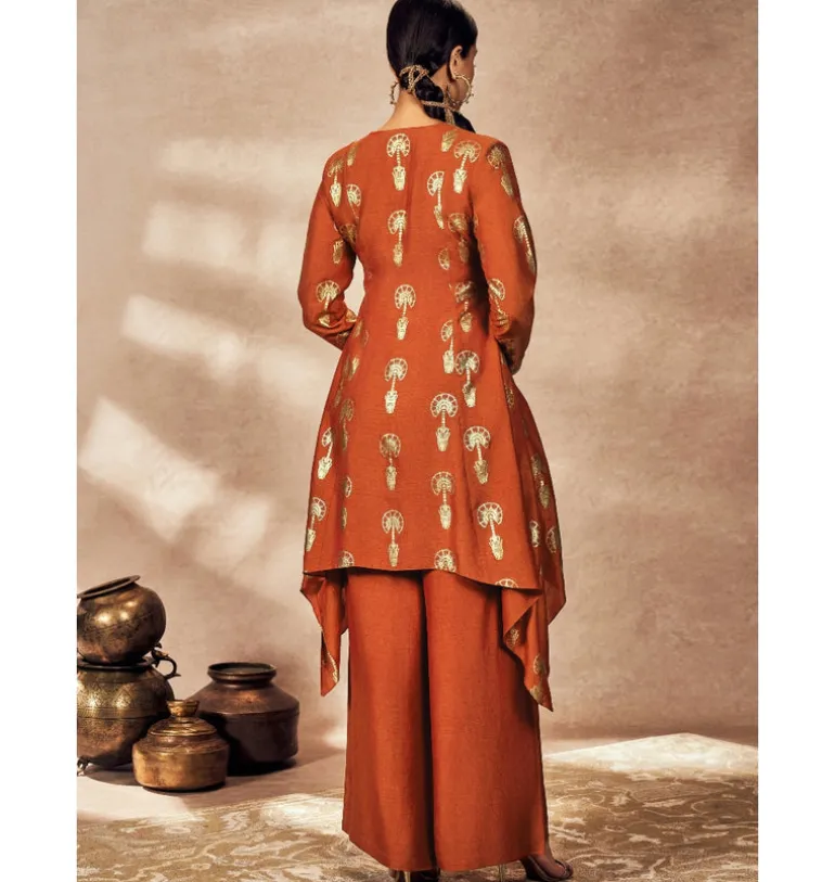 Rust Traveler's Palm Tunic Set