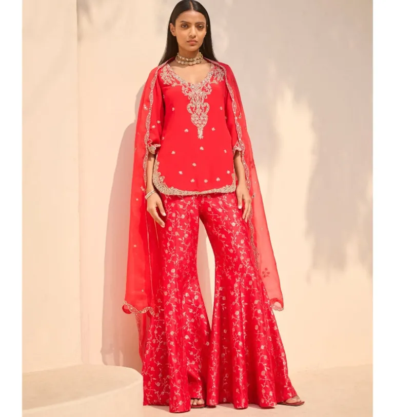 Ruvina Kurti and Flare Pant Set
