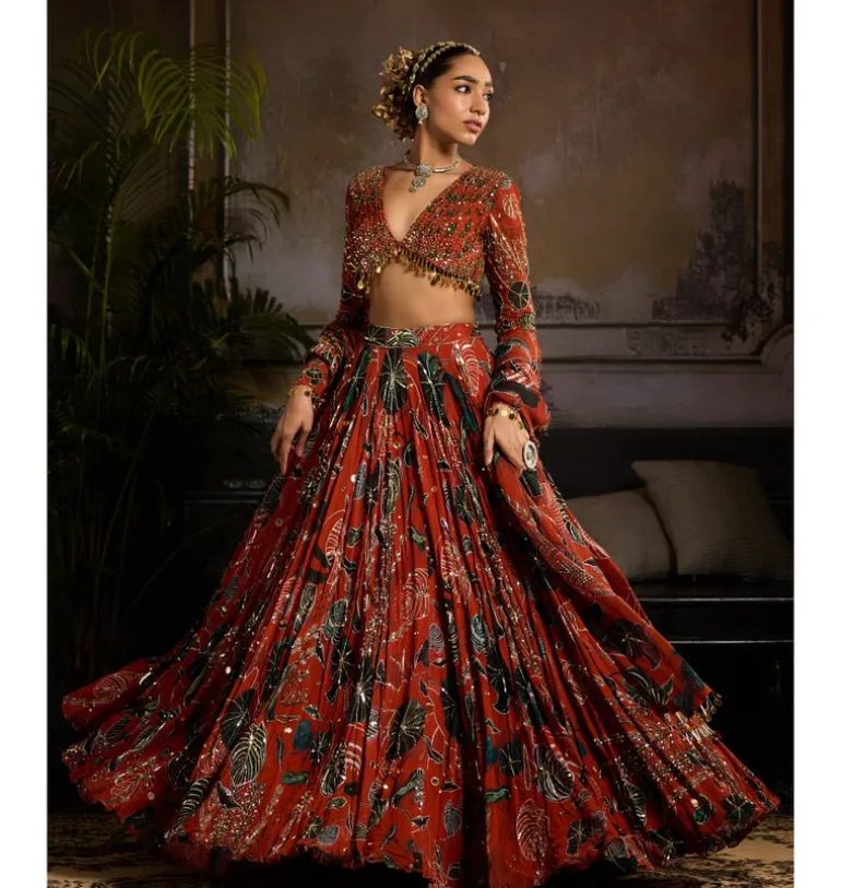 Saffron Ember Lehenga Set