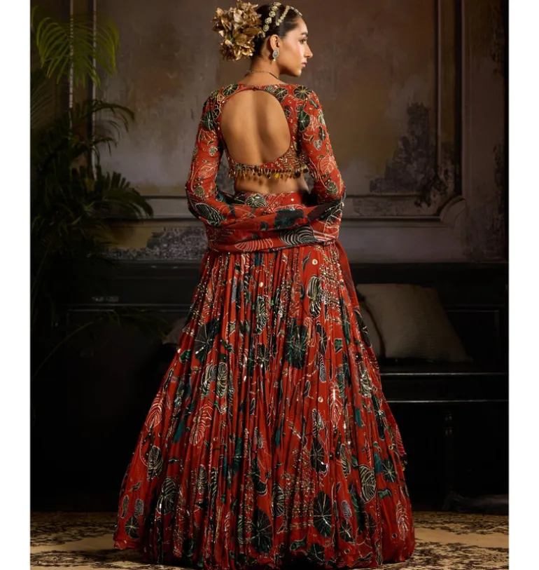 Saffron Ember Lehenga Set