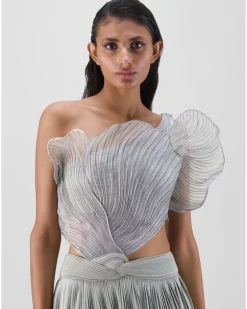Sage Corded Coral Lehenga Set
