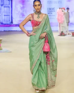 Sage Green Classic Tissue Sari