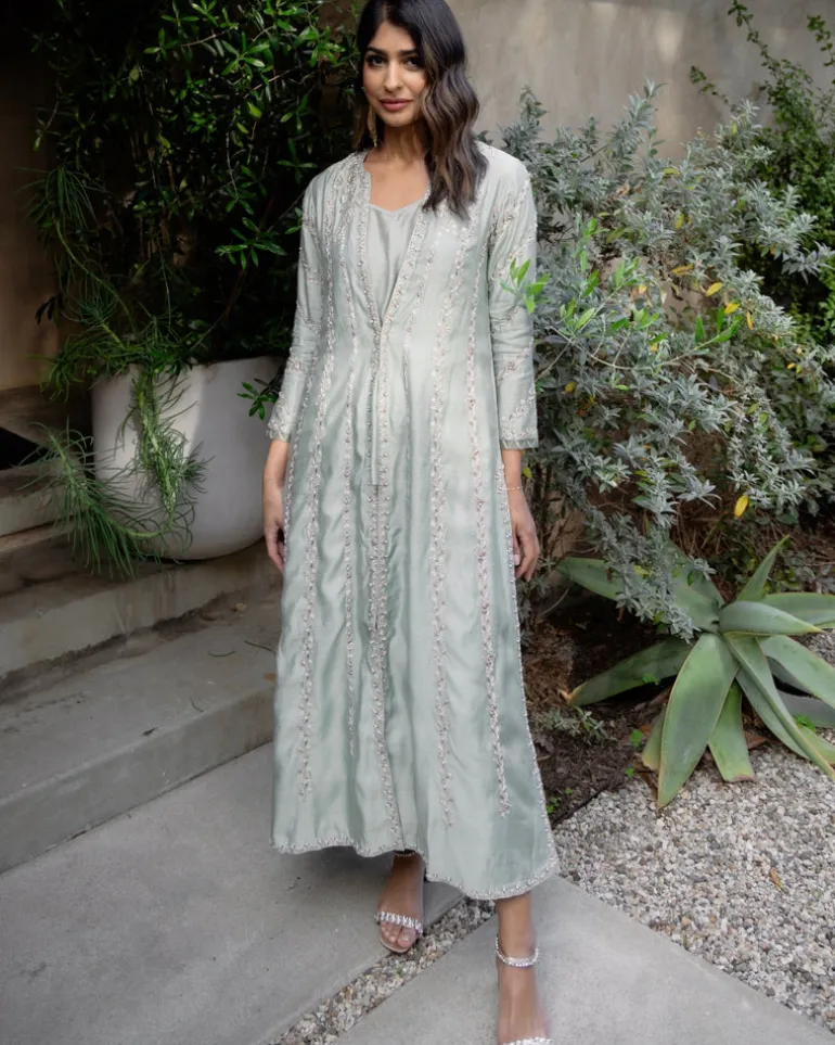 Sage Green Embroidered Borgia Set