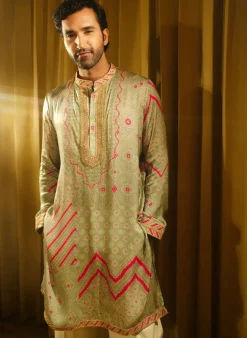 Sage Green Gurfateh Pirzada Kurta Set
