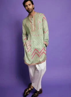 Sage Green Gurfateh Pirzada Kurta Set