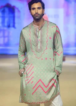 Sage Green Gurfateh Pirzada Kurta Set