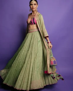 Sage Green Johari Cape Set