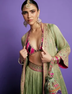 Sage Green Johari Cape Set