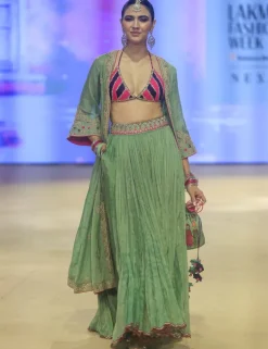 Sage Green Johari Cape Set