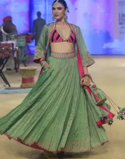 Sage Green Johari Cape Set
