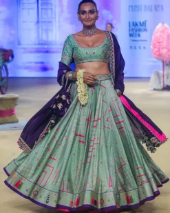 Sage Green Johari Heritage Lehenga Set