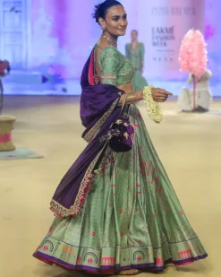 Sage Green Johari Heritage Lehenga Set