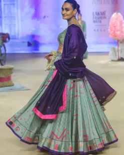 Sage Green Johari Heritage Lehenga Set