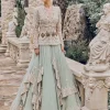 Sage Green Neo Drape Lehenga Set