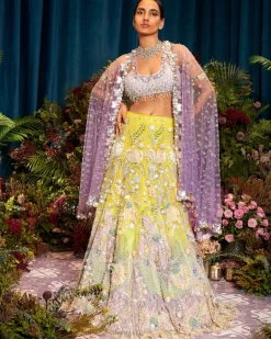 Sage: Lime to Lilac Bridal Lehenga Set