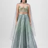 Sage Metallic Corded Lehenga Set