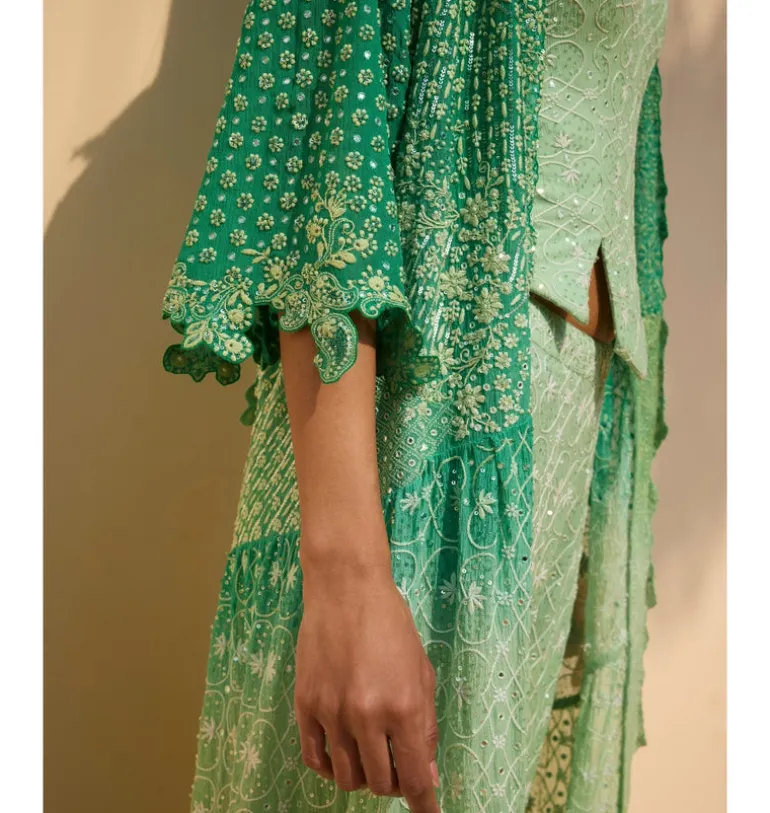 Sage Reverie Corset Cape & Pant Set