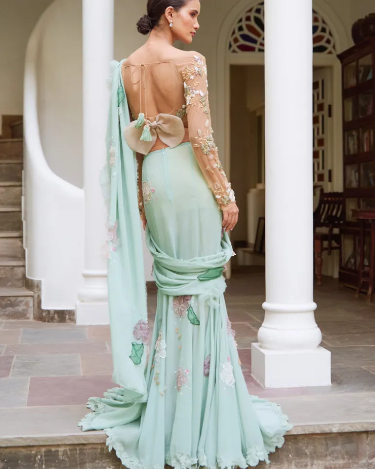 Sage Sari Set