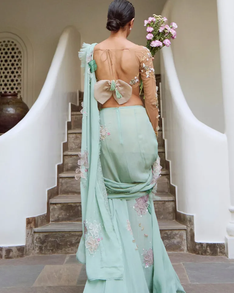 Sage Sari Set