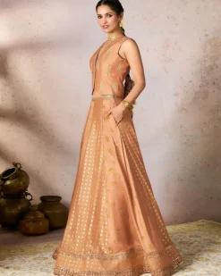 Salmon Trinkets Lehenga Set