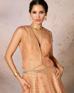 Salmon Trinkets Lehenga Set