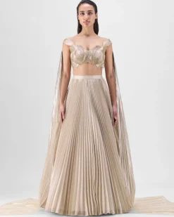 Sand Structured Metallic Lehenga Set