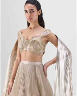 Sand Structured Metallic Lehenga Set