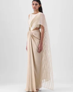 Sand Structured Pallu Sari Set
