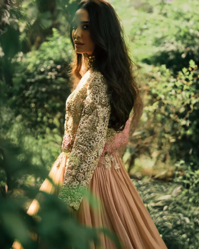 Sandy Nude Lisa Jacket And Lehenga Set