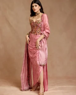Sanjana Sanjhi Corset And Draped Skirt Set