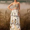 Saun Finn Skein Tiered Bandeau Bustier Skirt Set