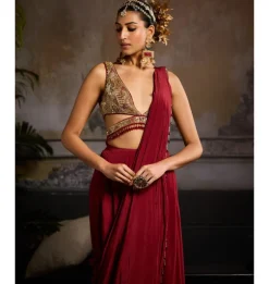Scarlet Aura Sari Set