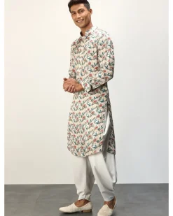 Scarlet Sage Ivory Printed Kurta Set