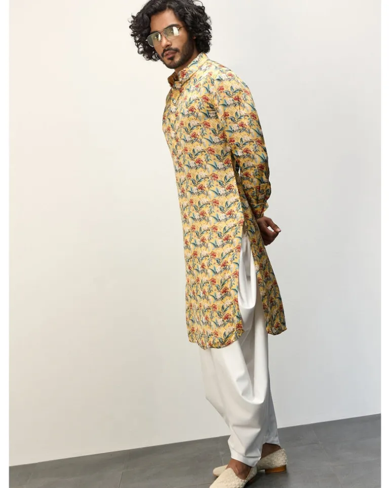Scarlet Sage Mustard Printed Kurta Set
