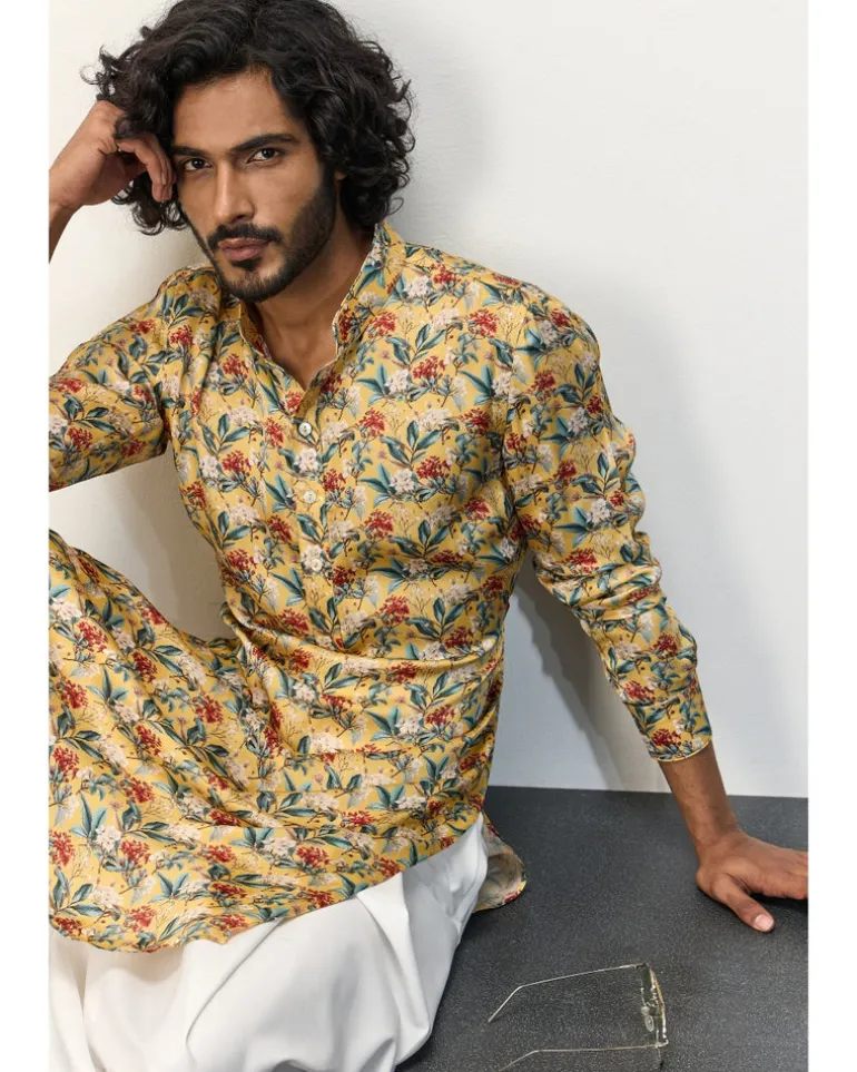 Scarlet Sage Mustard Printed Kurta Set