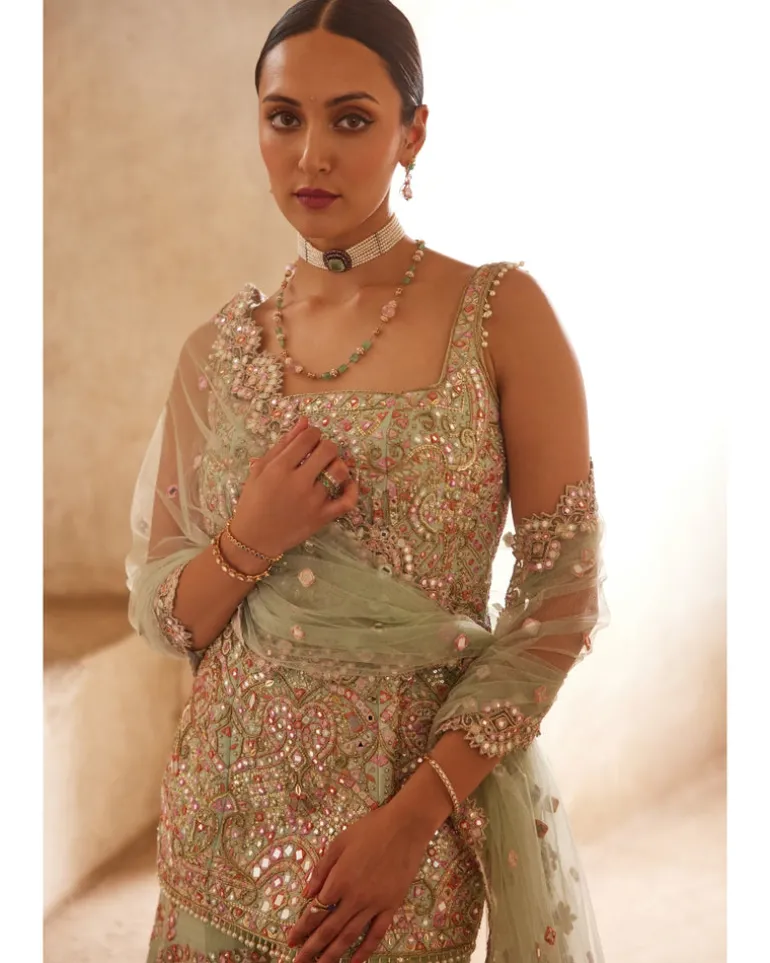Sea Green Lavishka Sharara Set