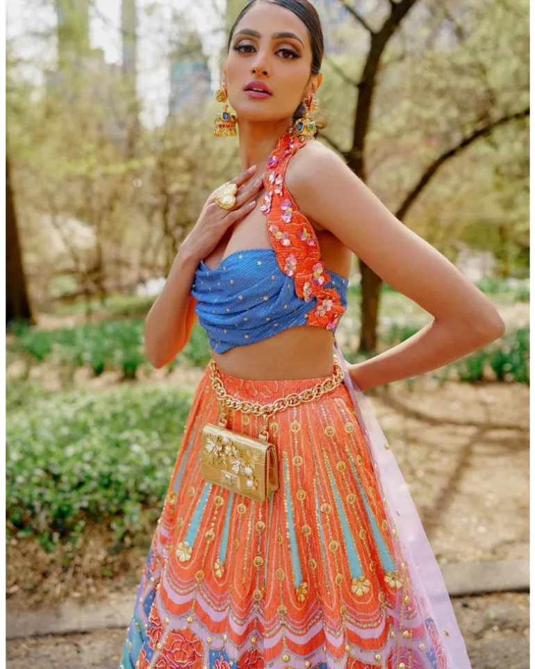 Serenity- Lilac Printed And Embellished Full Lehenga Set