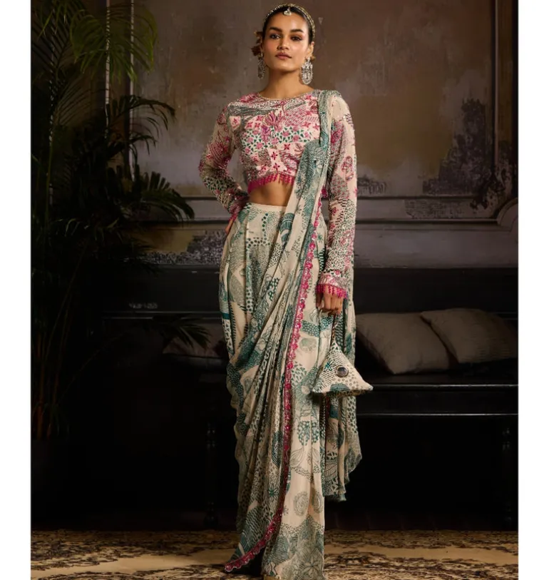 Serenity Tide Pant Sari Set