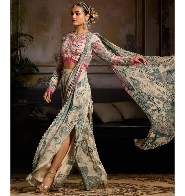 Serenity Tide Pant Sari Set