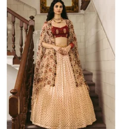 Shaahee Bandhani Skirt Cape Set