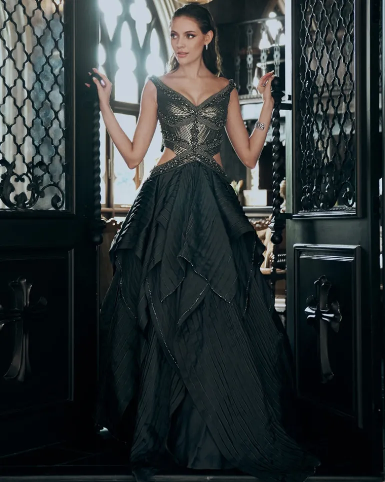Shadow Dance Gown With Zardosi Embroidery
