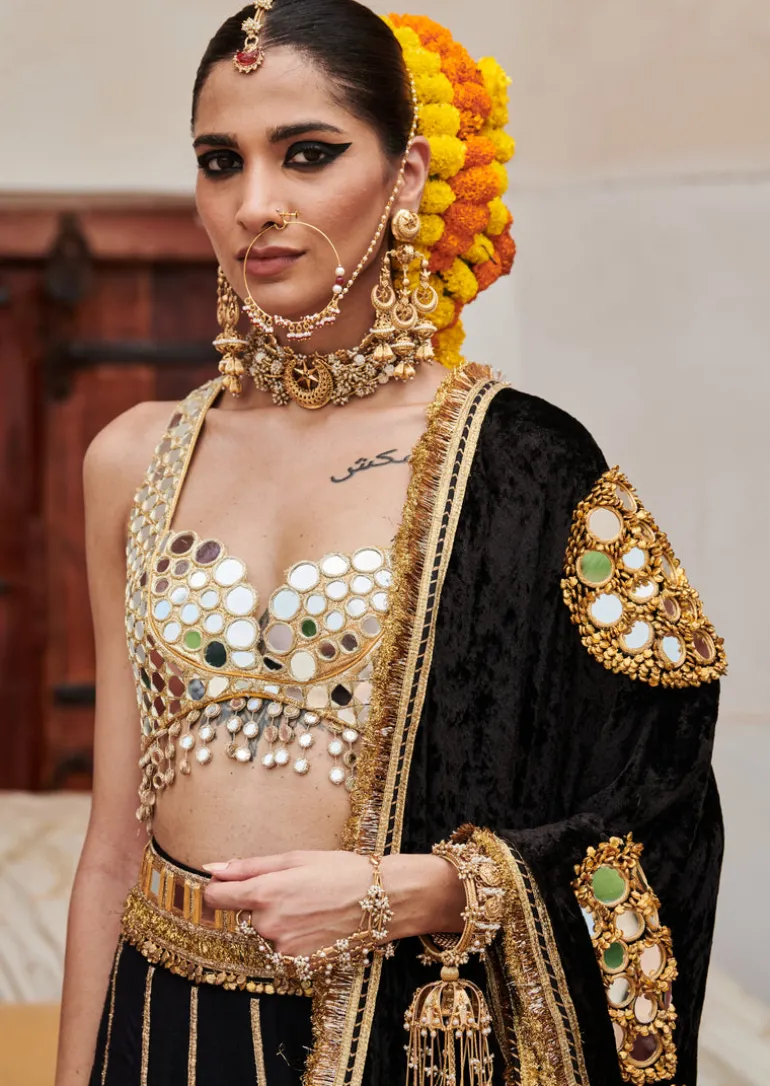 Sheesh Shyama Lehenga Set