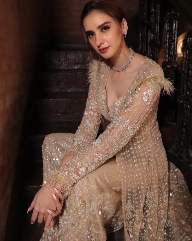 Shimmer Gray Jacket Sharara Set